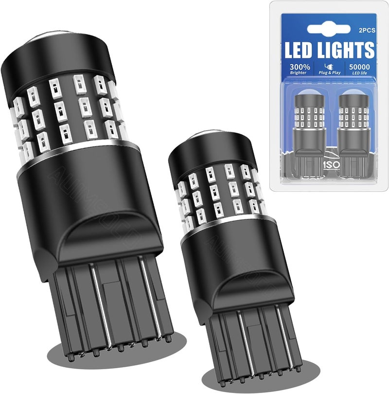 AUIMSOCO 3157 LED Bulb Red, Super Bright Brake/Tail Light Bulb for GMC Sierra 1500 2500 3500(1999 2000 2001 2002 2003 2004 2005 2006 2007 2008 2009 2010 2011 2012 2013), 300% Brighter, Plug & Play, Pack of 2 - Image 1